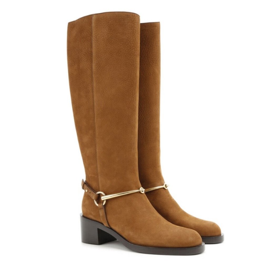 GUCCI Leather Horsebit Boots